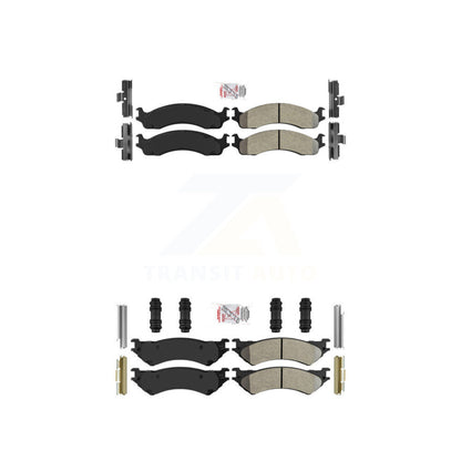 Semi-Metallic Disc Brake Pads Front Rear Kit For Ford E-350 Super Duty E-250