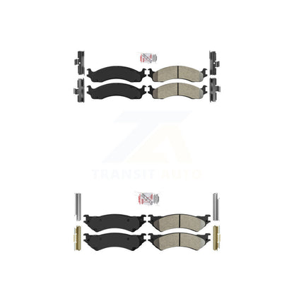 Semi-Metallic Disc Brake Pads Front Rear Kit For Ford E-350 Super Duty E-250