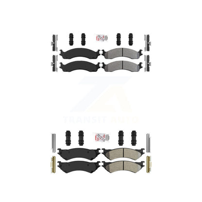 Semi-Metallic Disc Brake Pads Front Rear Kit For Ford E-350 Super Duty E-250
