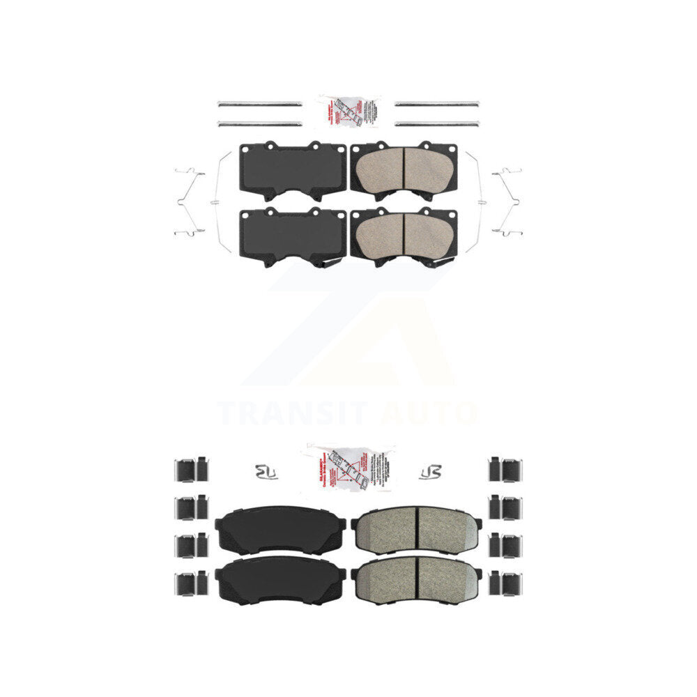 Ceramic Semi-Metallic Disc Brake Pads Front Rear Kit For Toyota 4Runner FJ Lexus