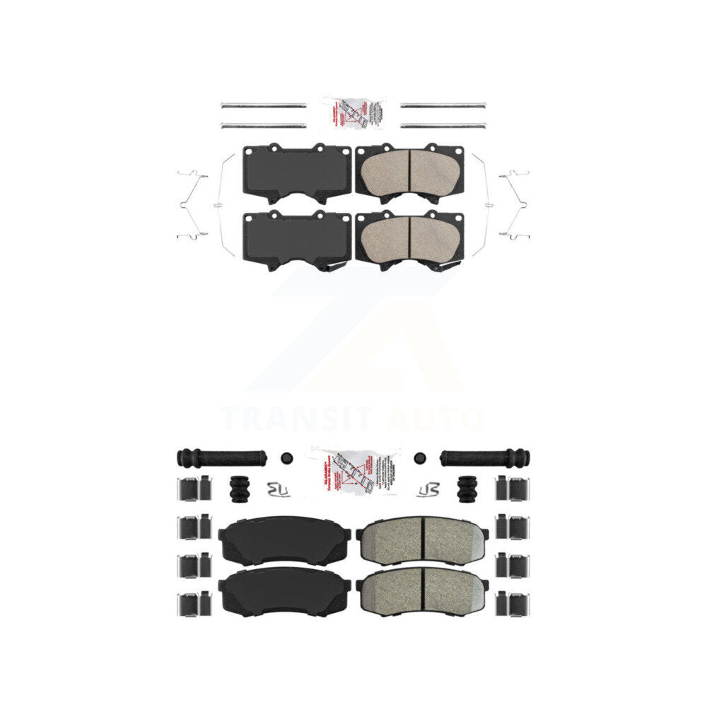 Ceramic Semi-Metallic Disc Brake Pads Front Rear Kit For Toyota 4Runner FJ Lexus
