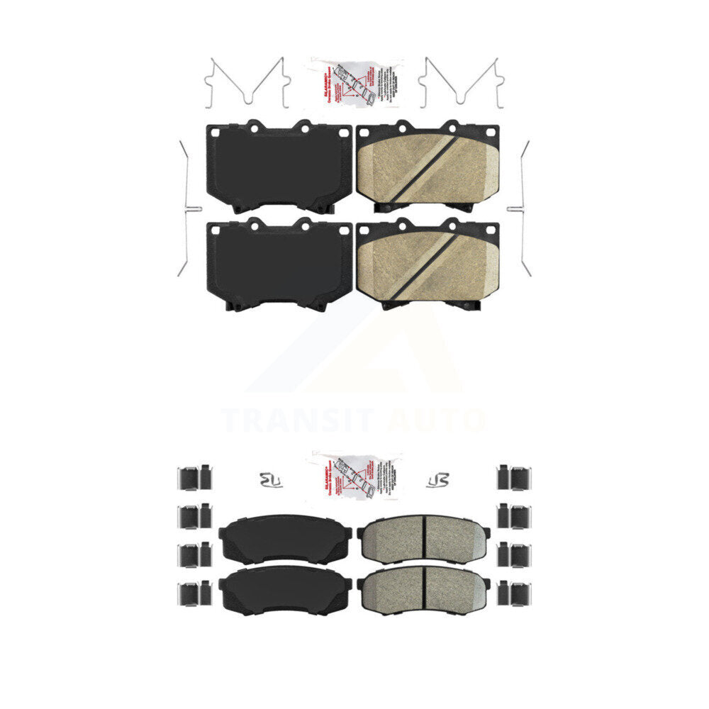 Ceramic Semi-Metallic Disc Brake Pads Front Rear Kit For Toyota Sequoia