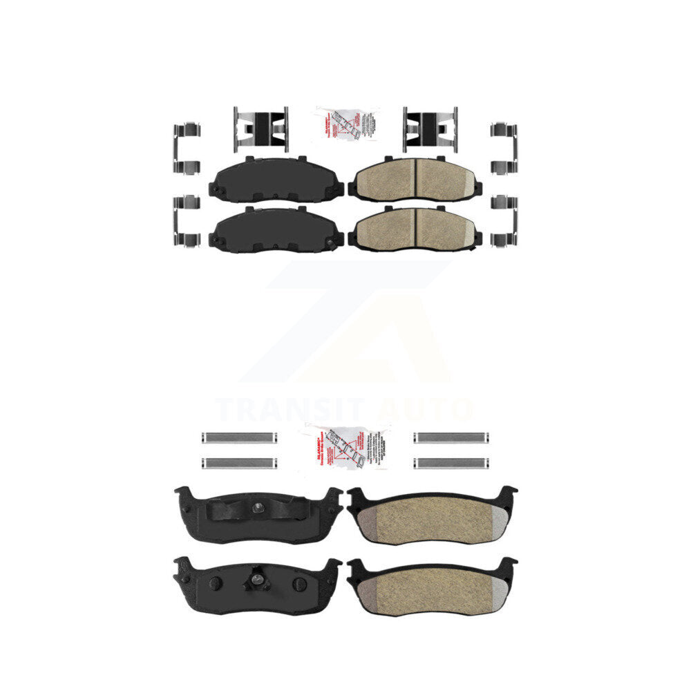 Ceramic Semi-Metallic Disc Brake Pads Front Rear Kit For Ford F-150 Heritage