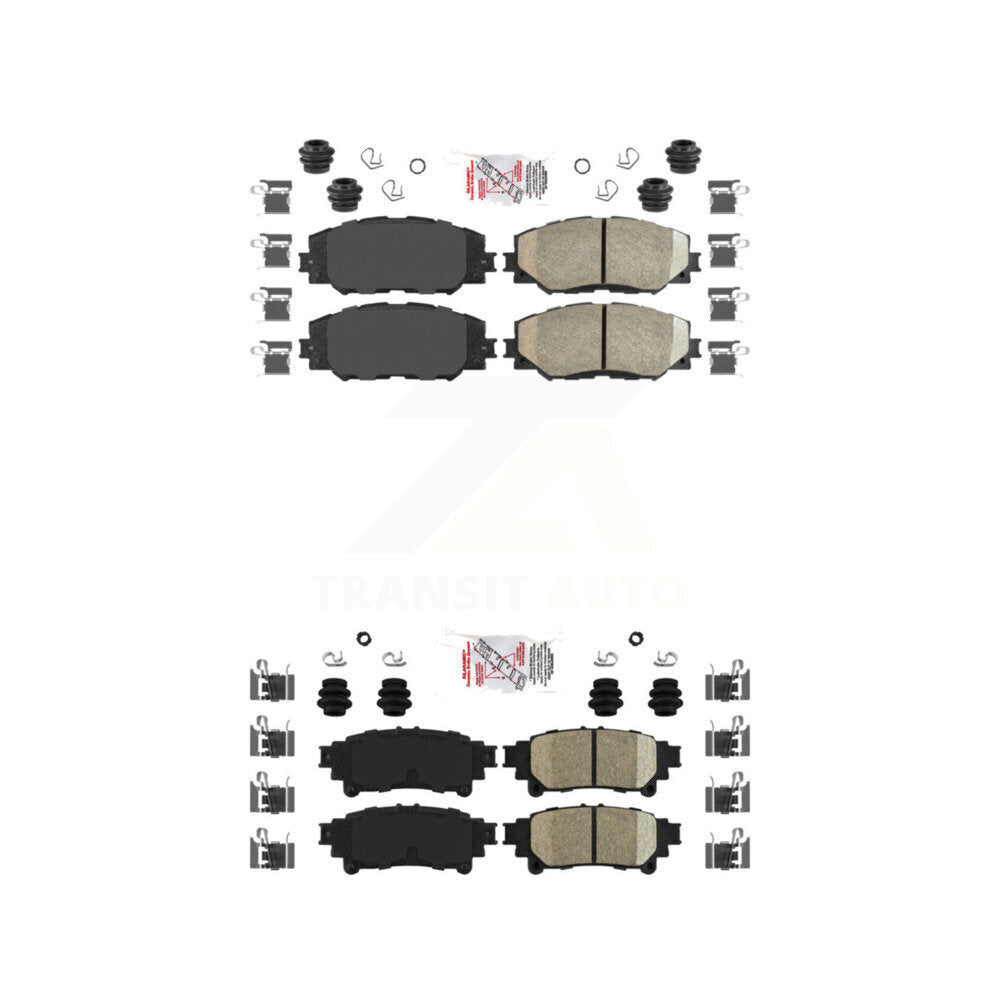 Ceramic Disc Brake Pads Front Rear Kit For 2012-2018 Toyota Prius V