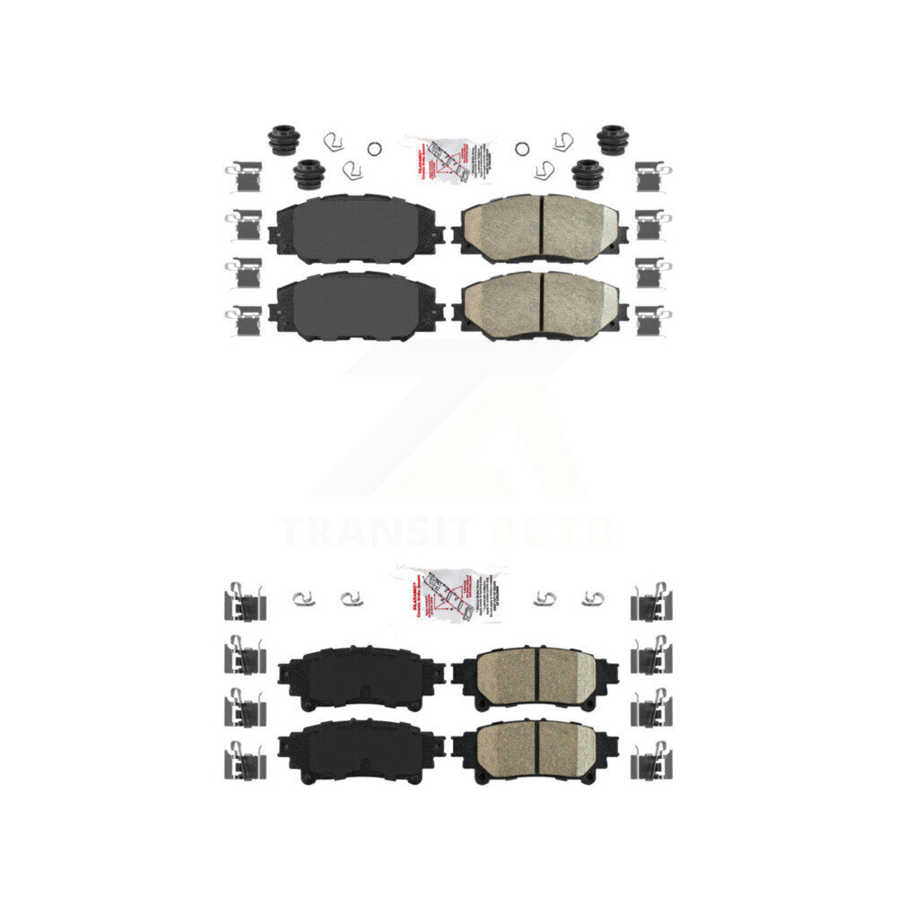Ceramic Disc Brake Pads Front Rear Kit For 2012-2018 Toyota Prius V