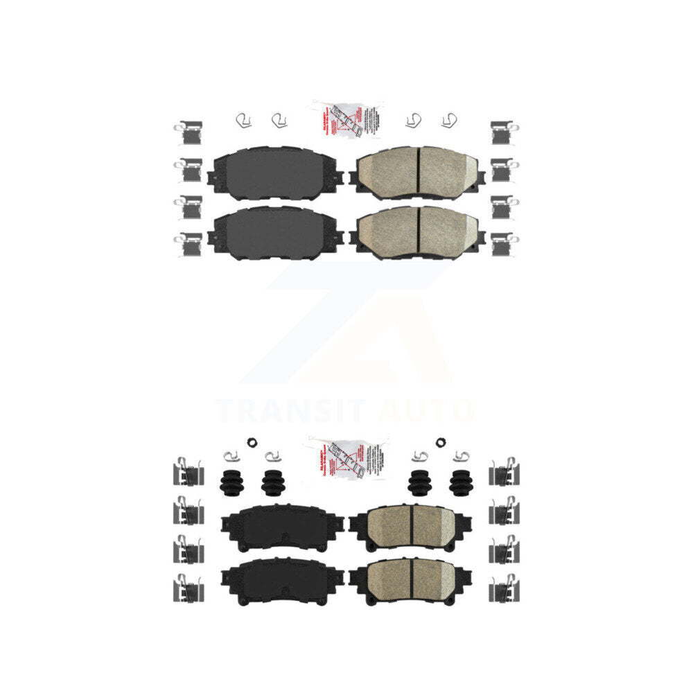 Ceramic Disc Brake Pads Front Rear Kit For 2012-2018 Toyota Prius V