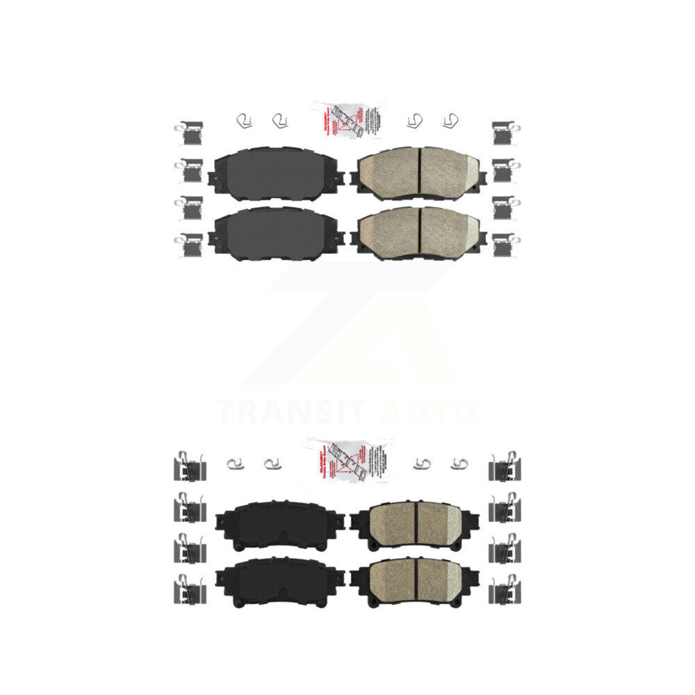 Ceramic Disc Brake Pads Front Rear Kit For 2012-2018 Toyota Prius V