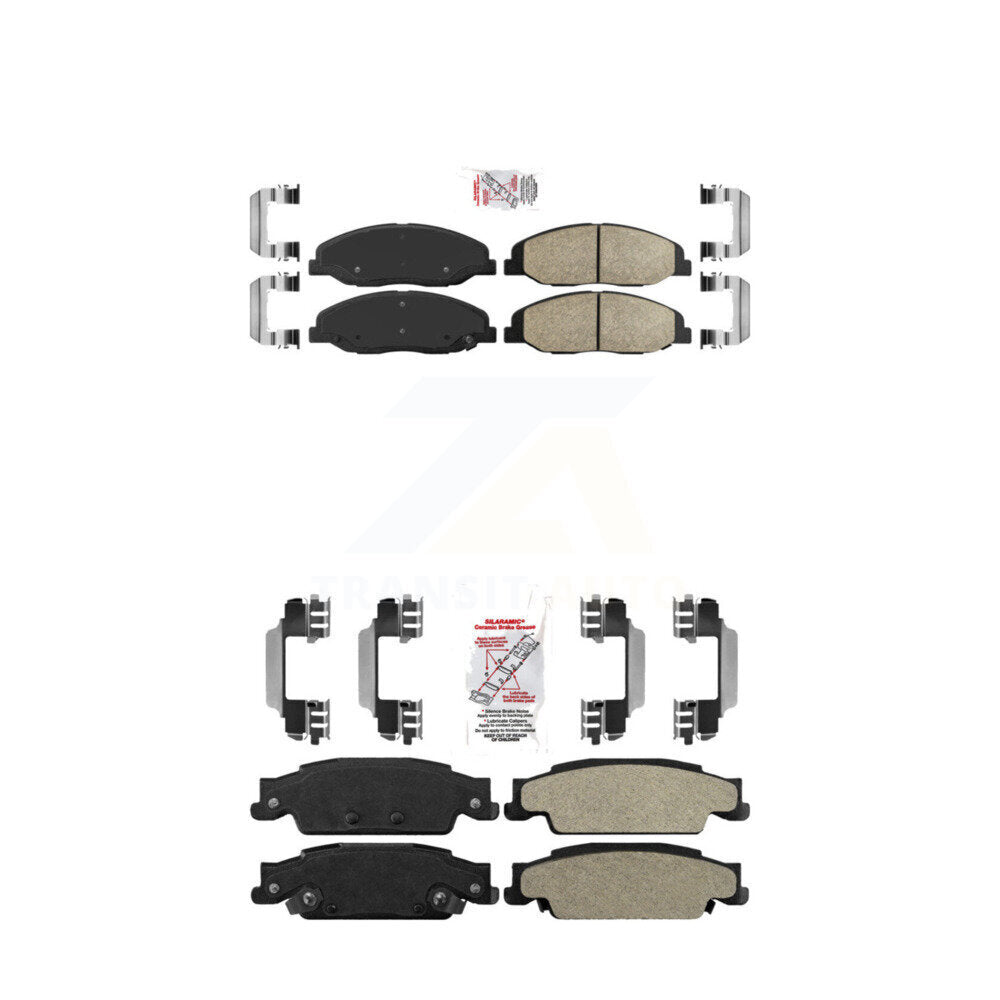 Ceramic Semi-Metallic Disc Brake Pads Front Rear Kit For Cadillac STS