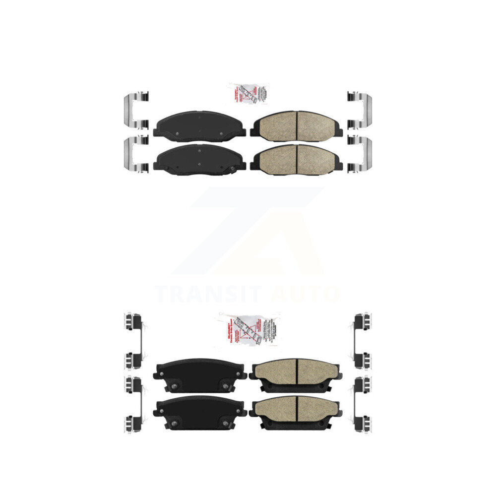 Ceramic Semi-Metallic Disc Brake Pads Front Rear Kit For Cadillac STS