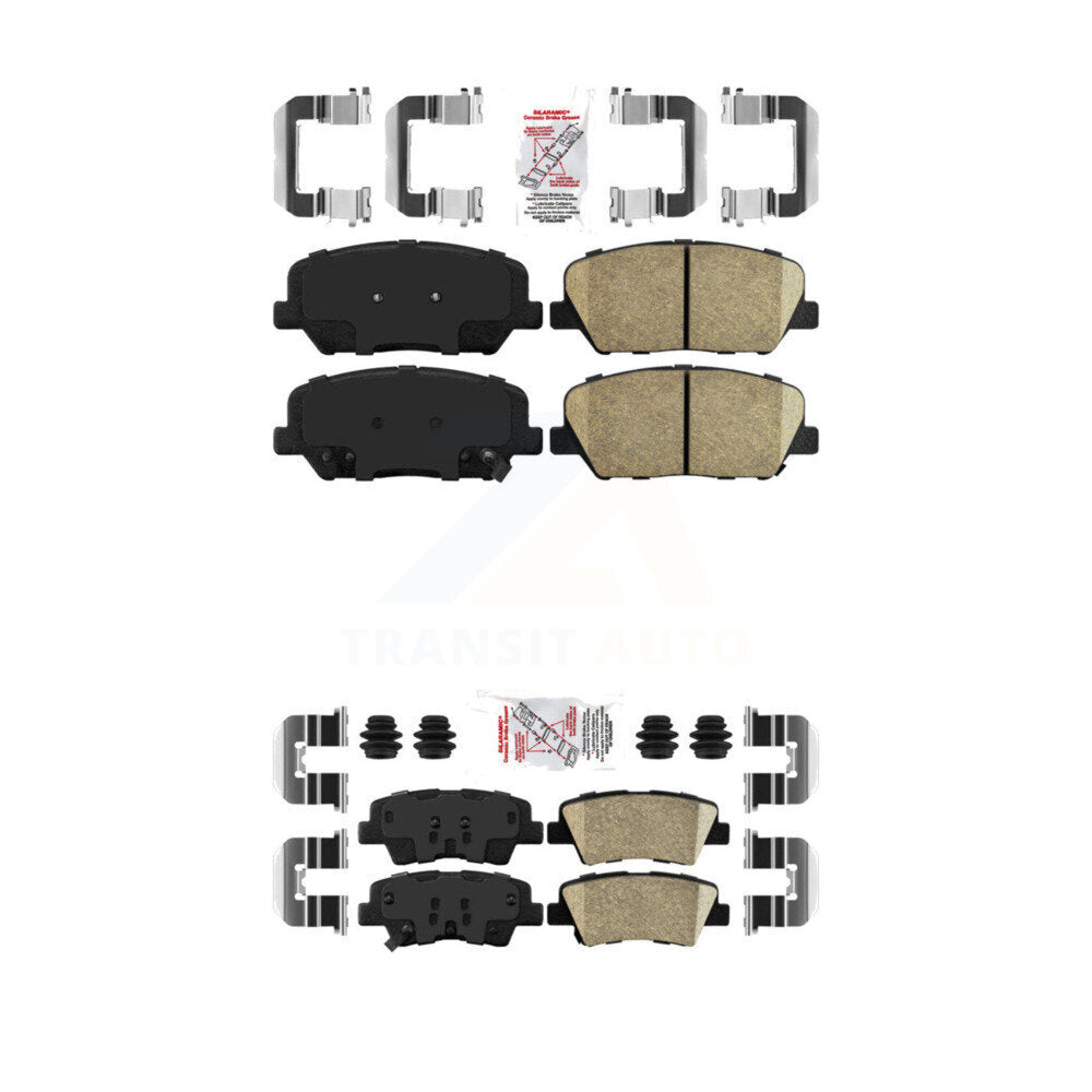 Ceramic Disc Brake Pads Front Rear Kit For 2013-2015 Kia Optima Hyundai Veloster