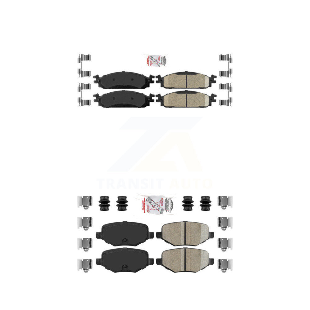 Ceramic Disc Brake Pads Front Rear Kit For 2009-2010 Lincoln MKS