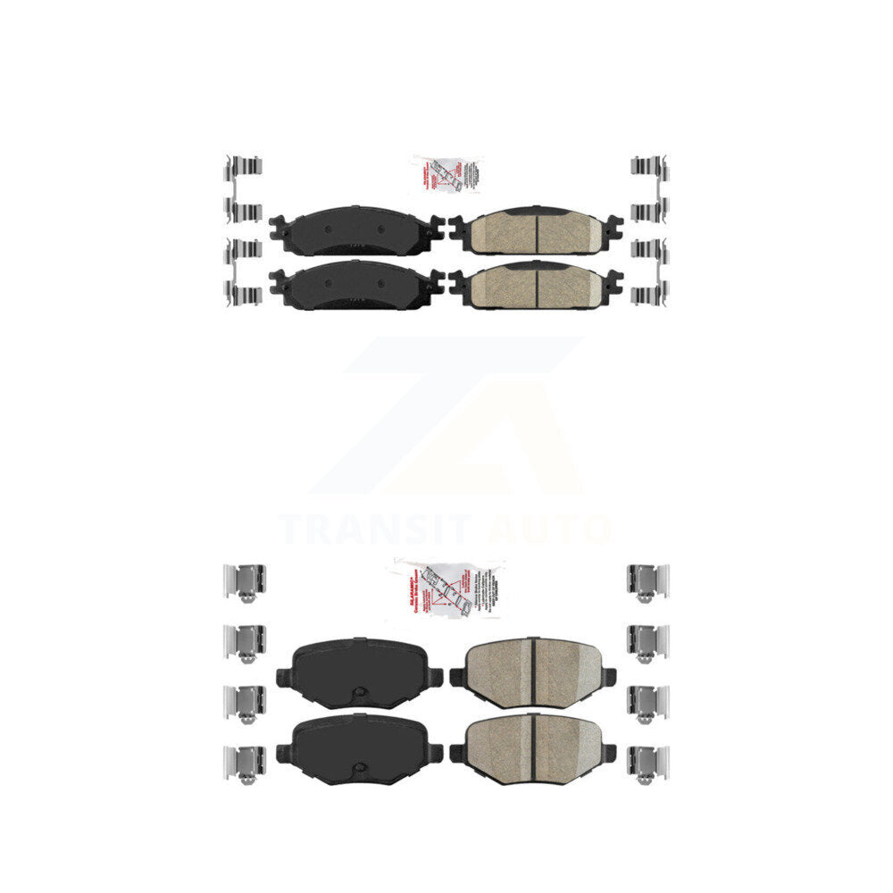 Ceramic Disc Brake Pads Front Rear Kit For 2009-2010 Lincoln MKS