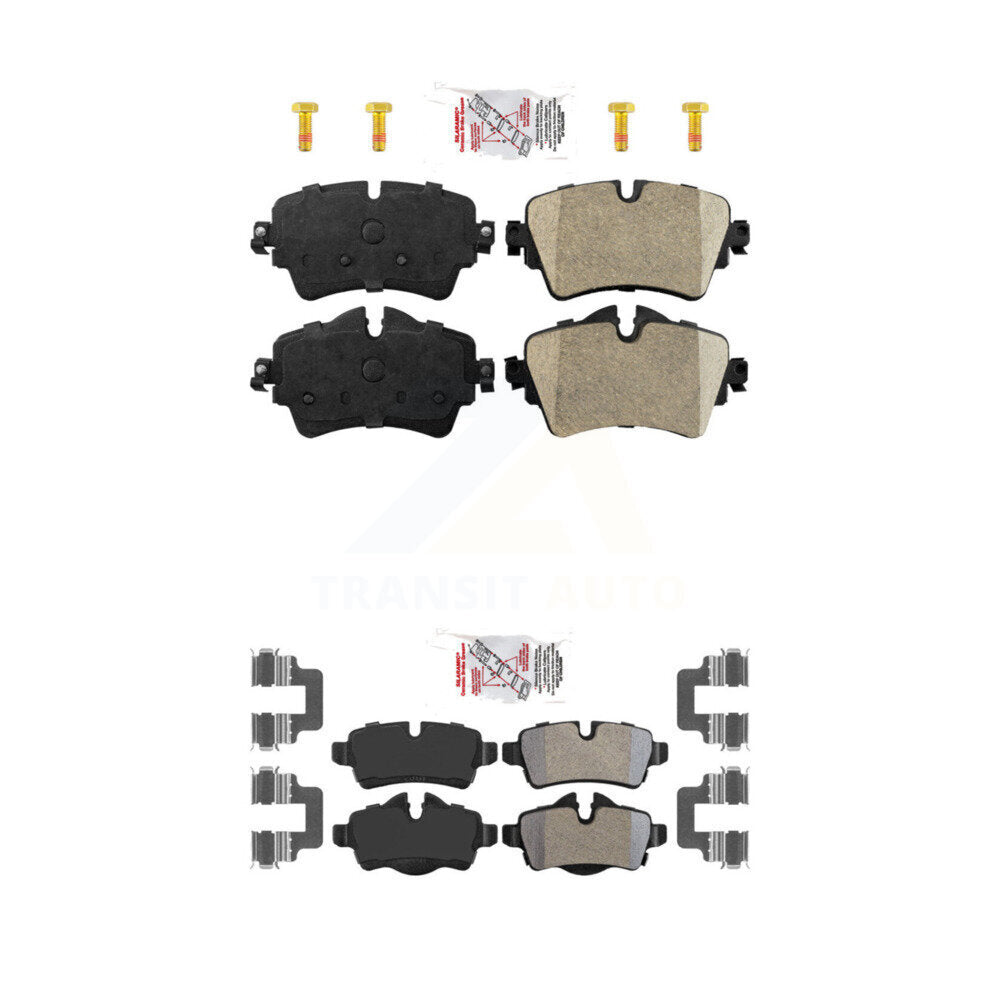 Ceramic Semi-Metallic Disc Brake Pads Front Rear Kit For 2015 Mini Cooper 1.6L