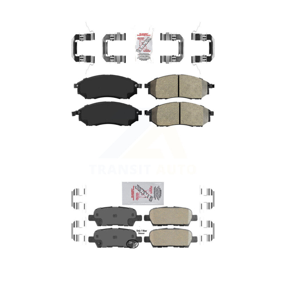 Semi-Metallic Ceramic Disc Brake Pads Front Rear Kit For INFINITI Nissan Murano