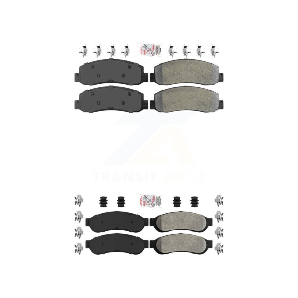 Semi-Metallic Disc Brake Pads Front Rear Kit For Ford F-350 Super Duty