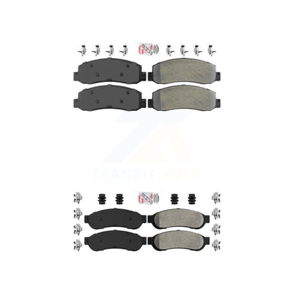Semi-Metallic Disc Brake Pads Front Rear Kit For Ford F-350 Super Duty