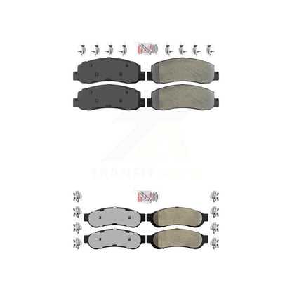Semi-Metallic Disc Brake Pads Front Rear Kit For Ford F-350 Super Duty