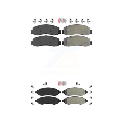 Semi-Metallic Disc Brake Pads Front Rear Kit For Ford F-350 Super Duty F-250