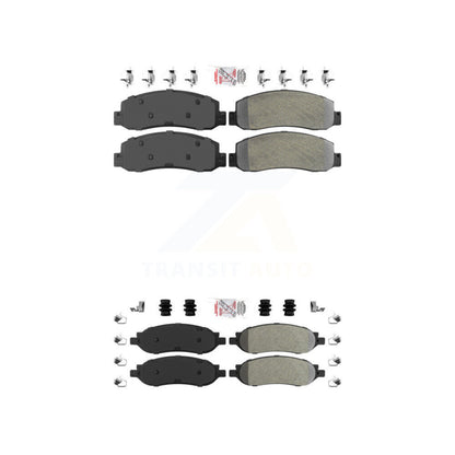 Semi-Metallic Disc Brake Pads Front Rear Kit For Ford F-350 Super Duty F-250
