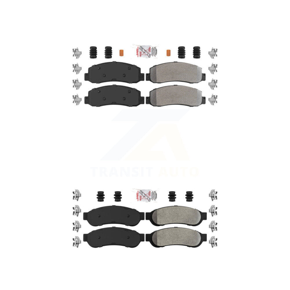 Semi-Metallic Disc Brake Pads Front Rear Kit For Ford F-350 Super Duty