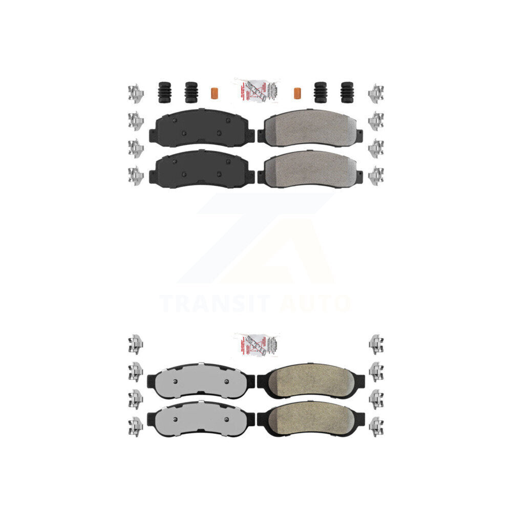 Semi-Metallic Disc Brake Pads Front Rear Kit For Ford F-350 Super Duty