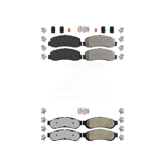 Semi-Metallic Disc Brake Pads Front Rear Kit For Ford F-350 Super Duty