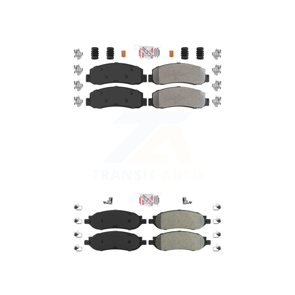 Semi-Metallic Disc Brake Pads Front Rear Kit For Ford F-350 Super Duty F-250