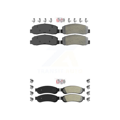 Semi-Metallic Disc Brake Pads Front Rear Kit For Ford F-250 Super Duty F-350
