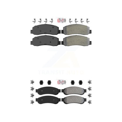 Semi-Metallic Disc Brake Pads Front Rear Kit For Ford F-250 Super Duty F-350