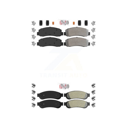 Semi-Metallic Disc Brake Pads Front Rear Kit For Ford F-250 Super Duty F-350