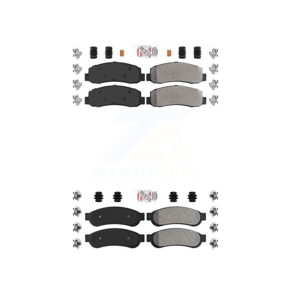 Semi-Metallic Disc Brake Pads Front Rear Kit For Ford F-250 Super Duty F-350