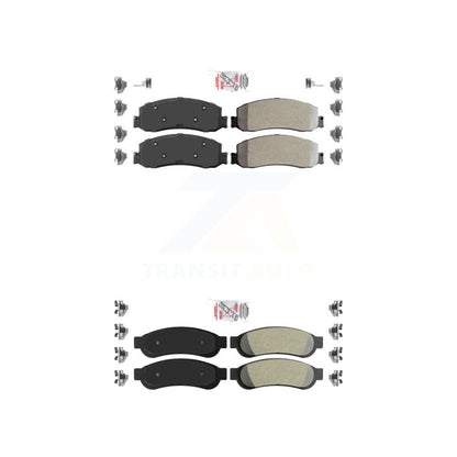 Semi-Metallic Disc Brake Pads Front Rear Kit For Ford F-250 Super Duty F-350