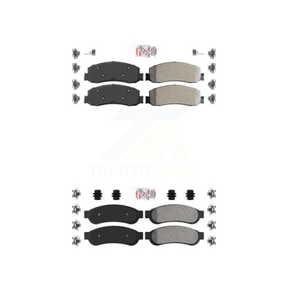 Semi-Metallic Disc Brake Pads Front Rear Kit For Ford F-250 Super Duty F-350
