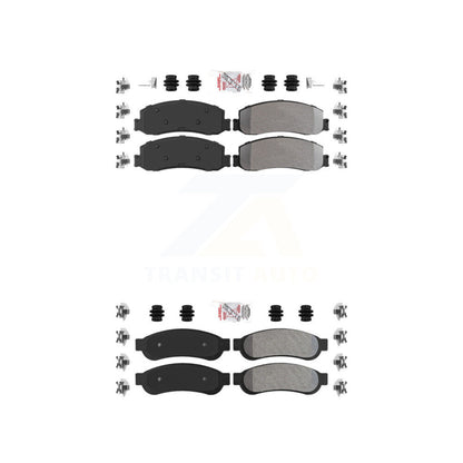 Semi-Metallic Disc Brake Pads Front Rear Kit For Ford F-250 Super Duty F-350
