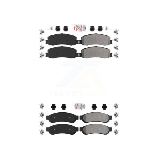 Semi-Metallic Disc Brake Pads Front Rear Kit For Ford F-350 Super Duty F-250