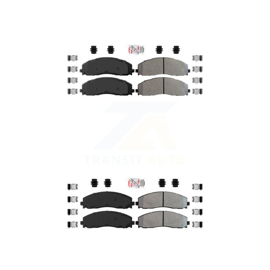 Semi-Metallic Disc Brake Pads Front Rear Kit For Ford F-350 Super Duty F-250