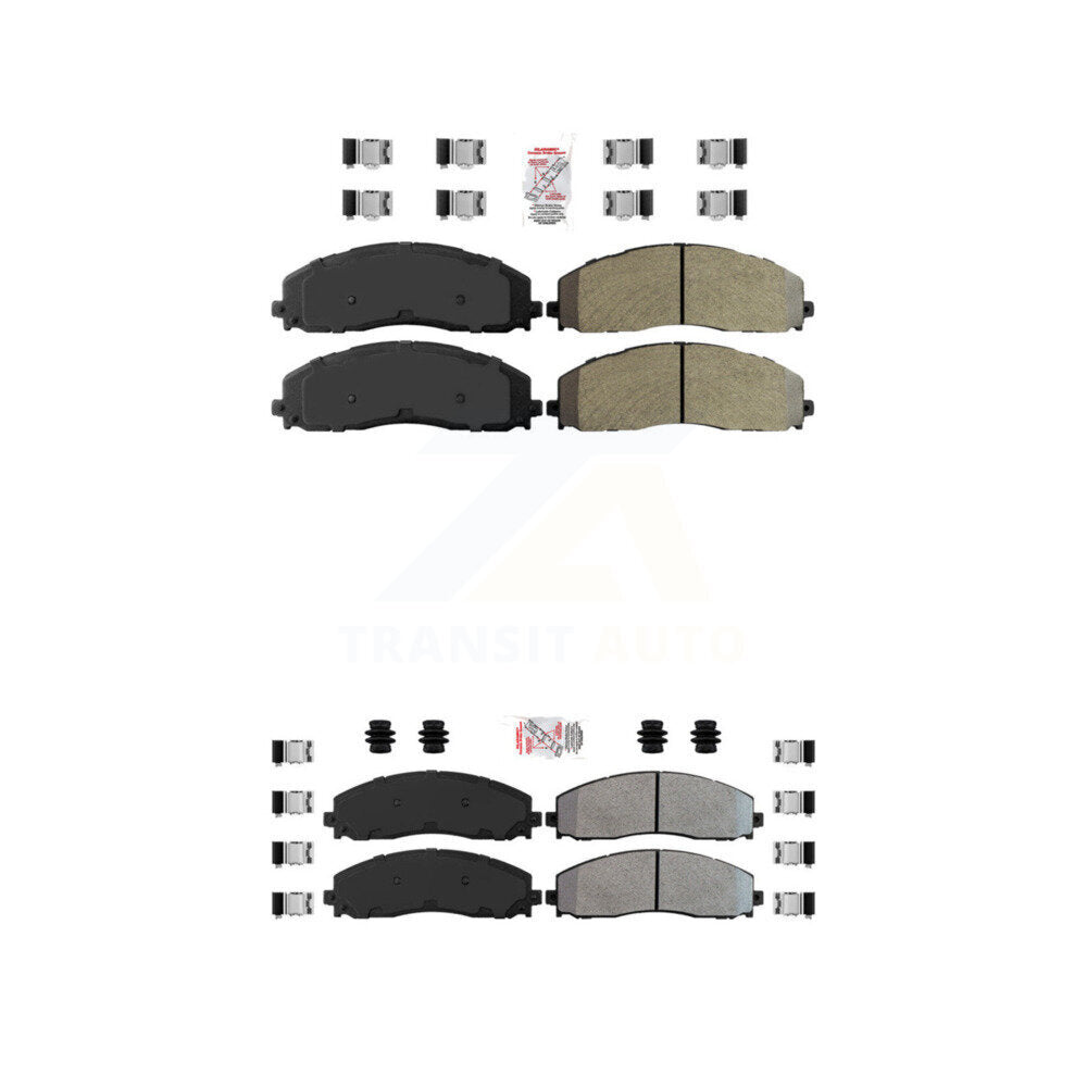 Semi-Metallic Disc Brake Pads Front Rear Kit For Ford F-350 Super Duty F-250