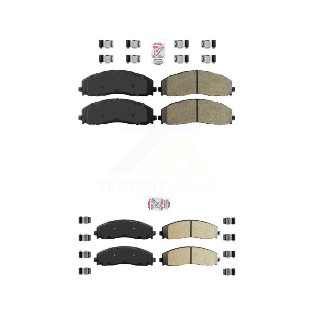 Semi-Metallic Disc Brake Pads Front Rear Kit For Ford F-350 Super Duty F-250