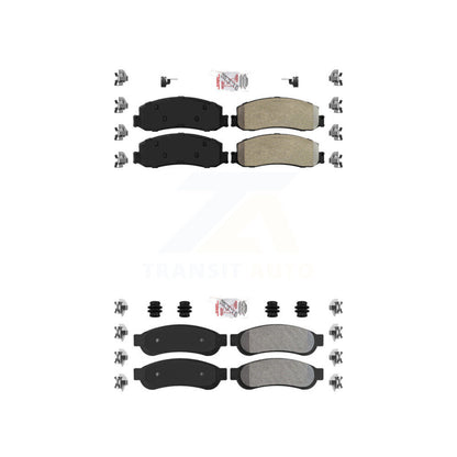 Semi-Metallic Disc Brake Pads Front Rear Kit For Ford F-350 Super Duty F-250
