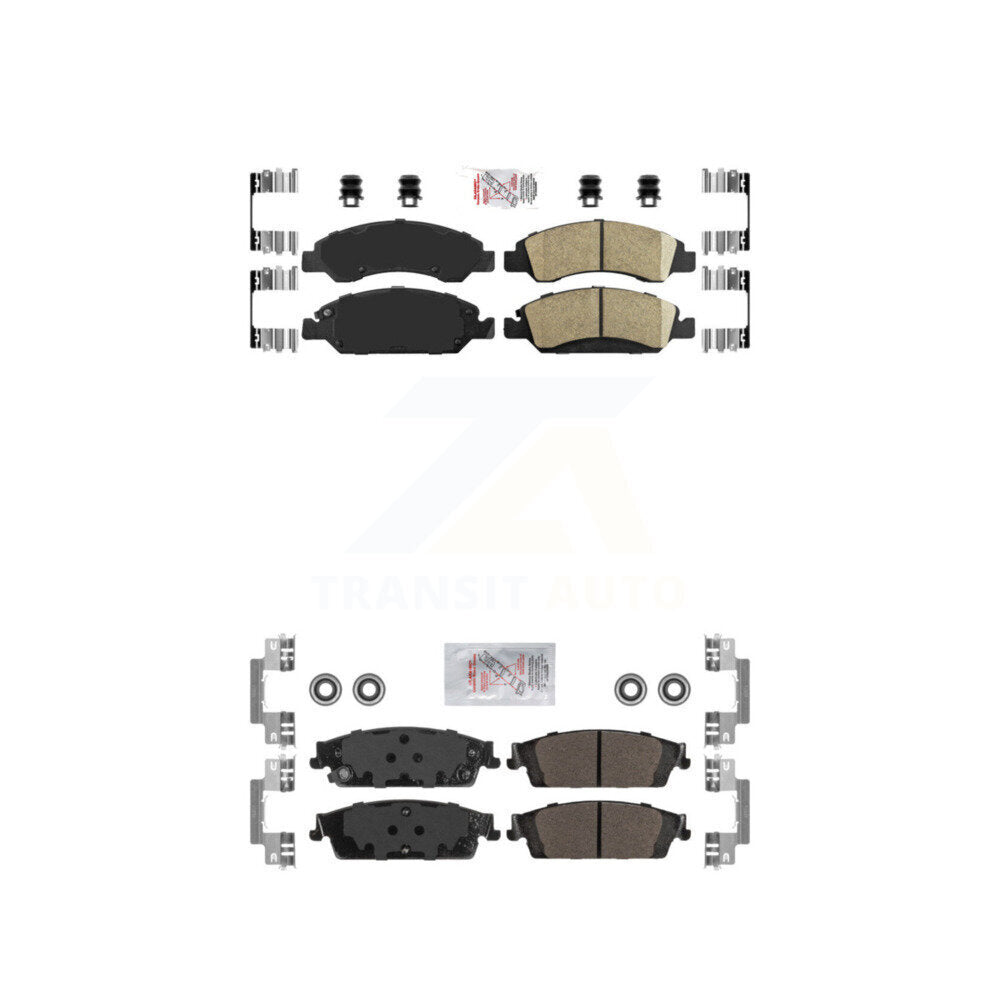 Ceramic Semi-Metallic Disc Brake Pads Front Rear Kit For GMC Chevrolet Sierra XL