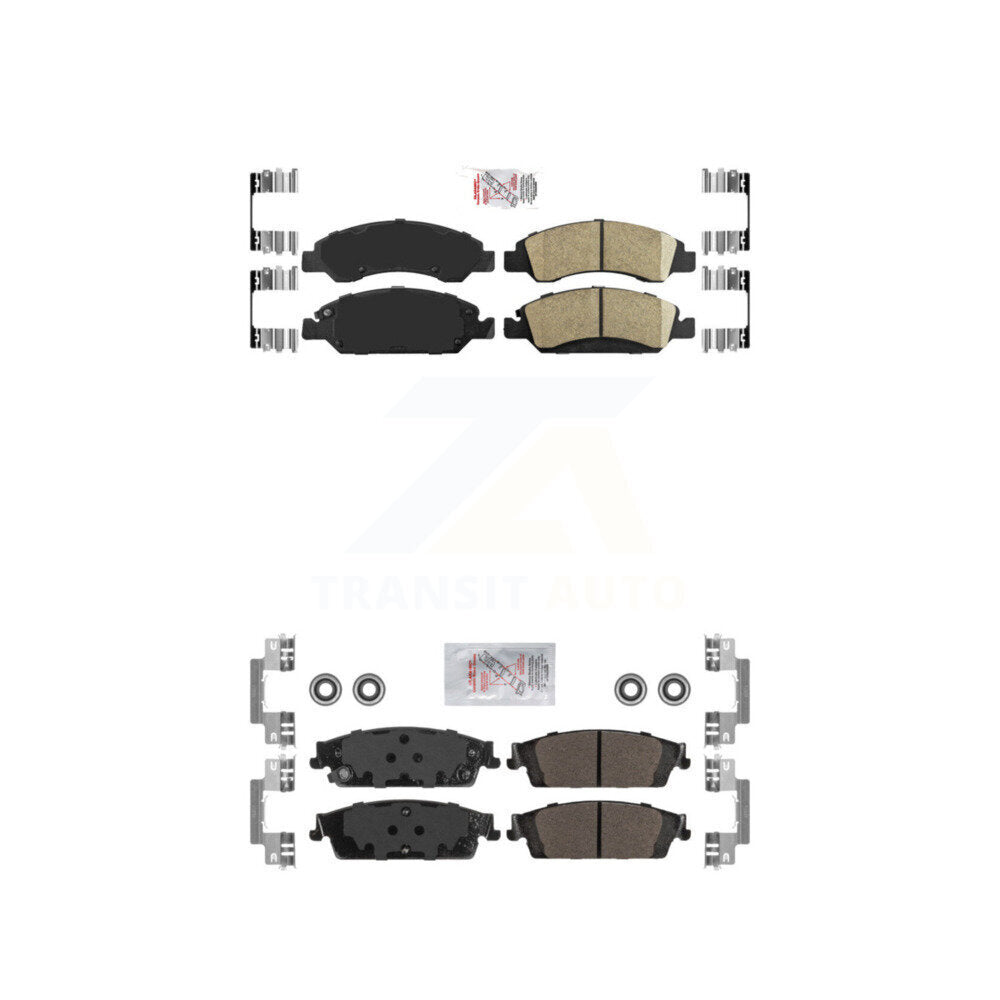 Ceramic Semi-Metallic Disc Brake Pads Front Rear Kit For GMC Chevrolet Sierra XL