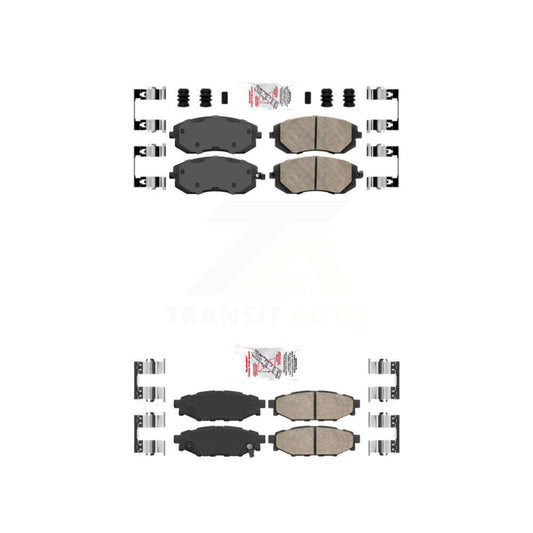 Ceramic Disc Brake Pads Front Rear Kit For Subaru Outback Forester Impreza WRX