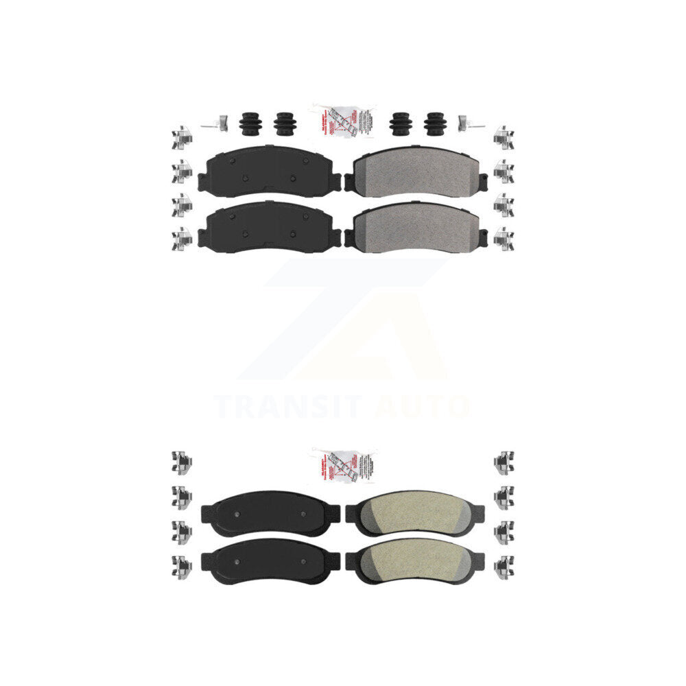 Semi-Metallic Disc Brake Pads Front Rear Kit For Ford F-350 Super Duty F-250