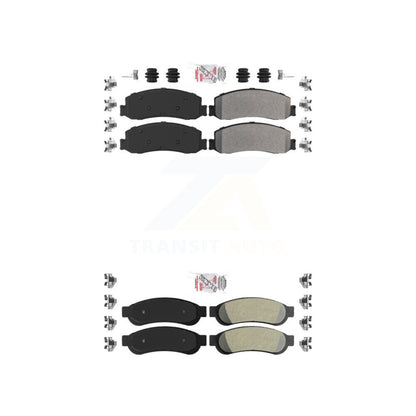 Semi-Metallic Disc Brake Pads Front Rear Kit For Ford F-350 Super Duty F-250