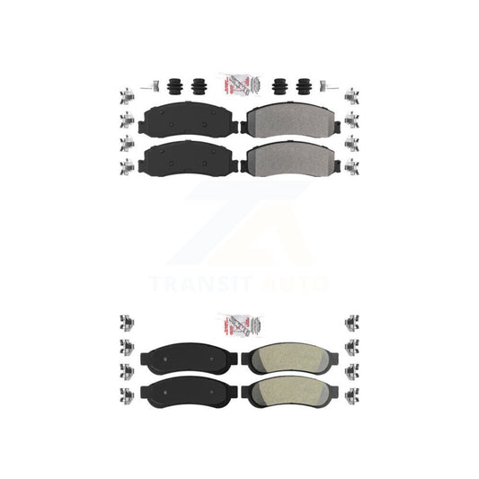 Semi-Metallic Disc Brake Pads Front Rear Kit For Ford F-350 Super Duty F-250