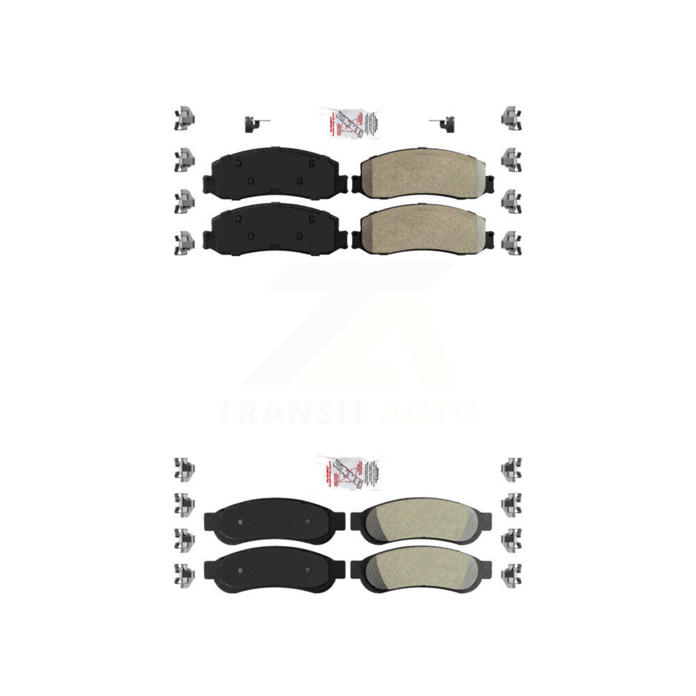 Semi-Metallic Disc Brake Pads Front Rear Kit For Ford F-350 Super Duty F-250