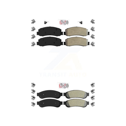 Semi-Metallic Disc Brake Pads Front Rear Kit For Ford F-350 Super Duty F-250