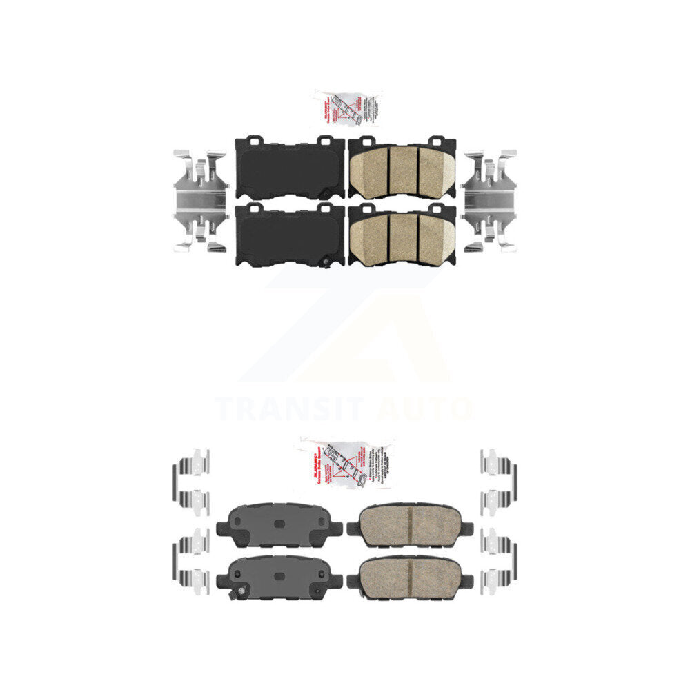 Ceramic Disc Brake Pads Front Rear Kit For 14 INFINITI Q60 With 4 Piston Caliper
