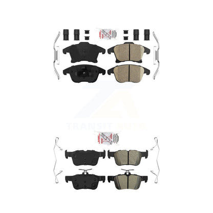 Ceramic Semi-Metallic Disc Brake Pads Front Rear Kit For Ford Fusion Lincoln MKZ