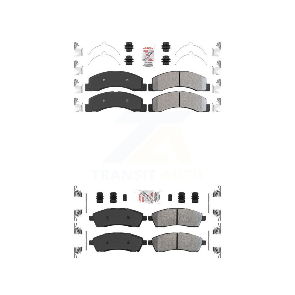 Semi-Metallic Disc Brake Pads Front Rear Kit For Ford F-350 Super Duty F-250
